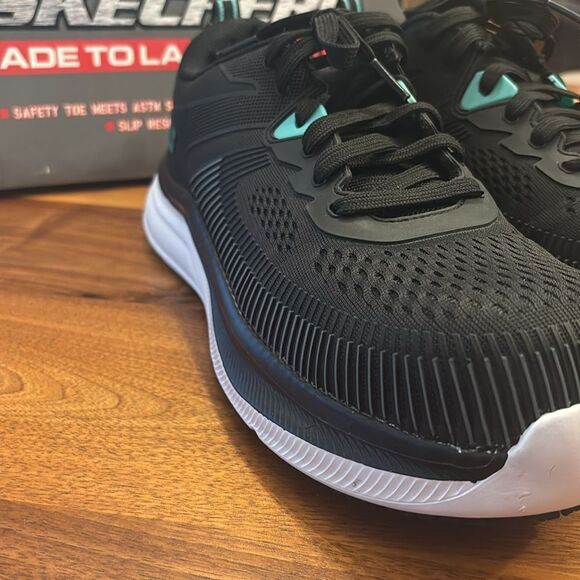 SKECHERS Work Jevion Safety Comp Toe Men's Shoes Black Blue 11.5 - Picture 5 of 13